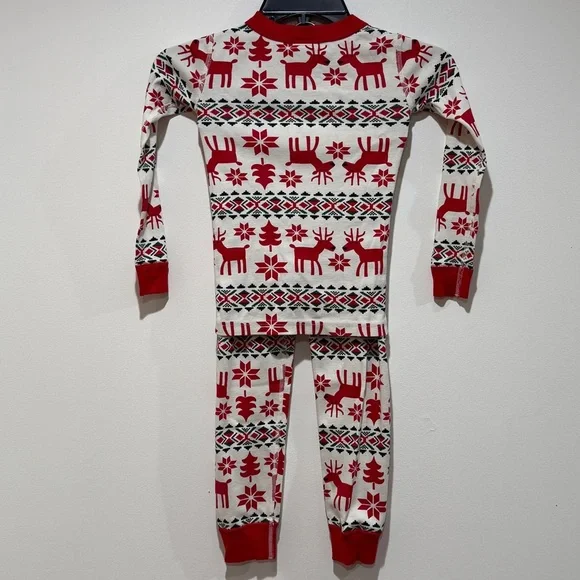 Hanna Andersson Kids 100% Cotton Dear Deer Holiday Long John Pajama 5 Christma - Picture 8 of 10